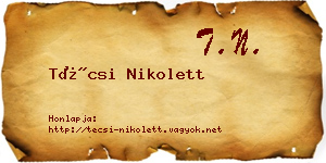 Técsi Nikolett névjegykártya