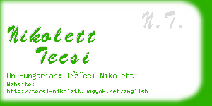 nikolett tecsi business card